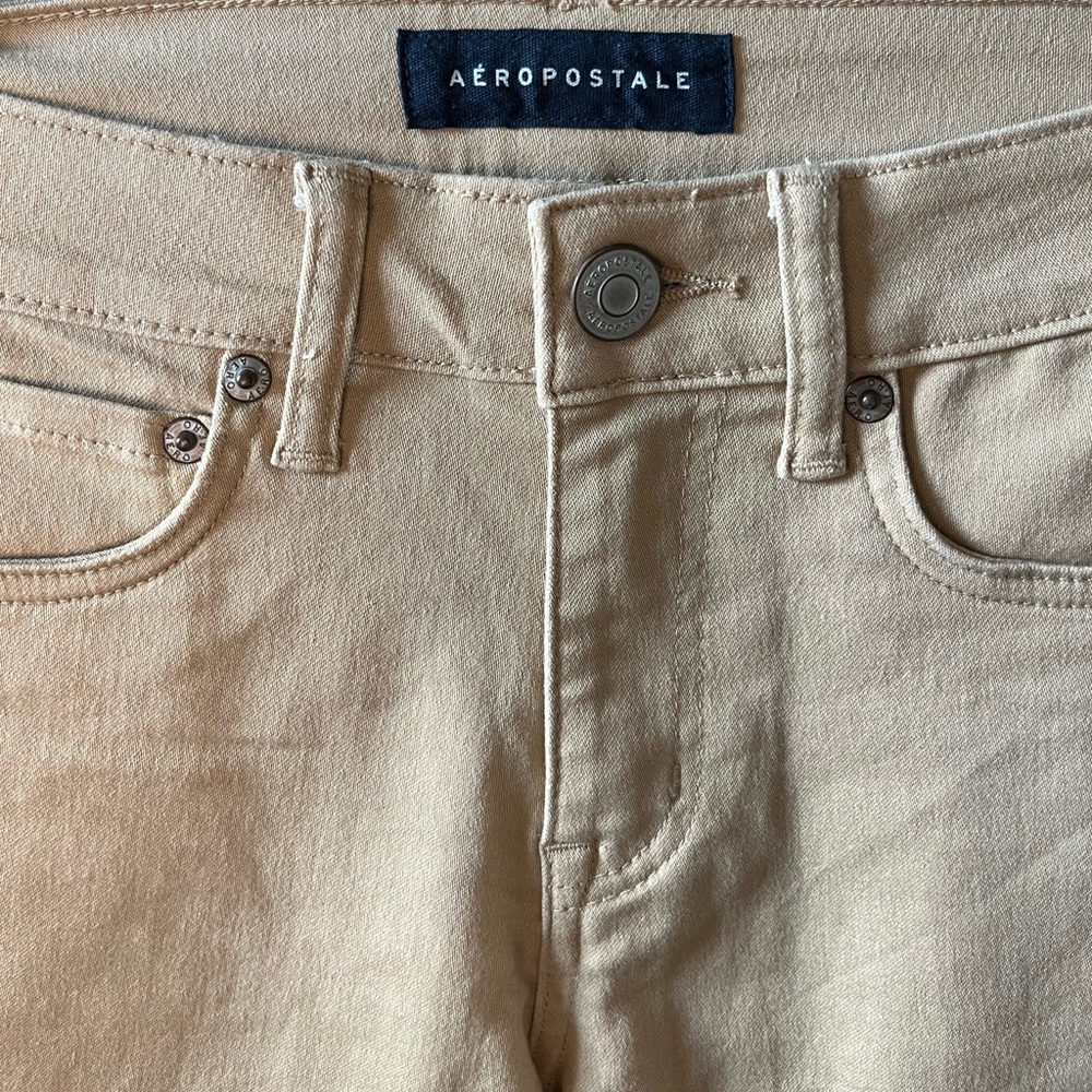 Aeropostale Stretchy High-Rise Legging Jeans | Size 0 | Beige - Picture 3 of 7